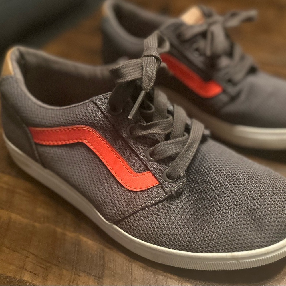 Vans Sneakers Gray with Red/Orange Accent